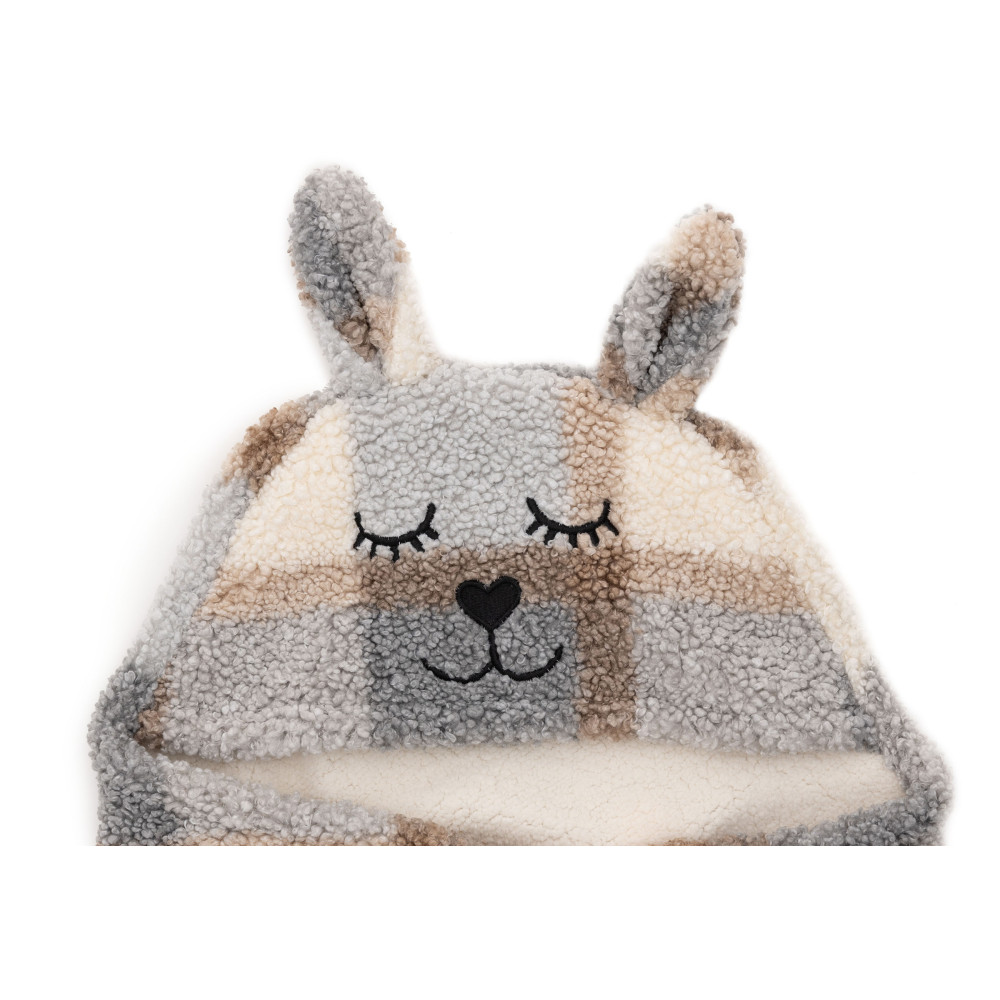 Jollein Wrap Blanket Bunny - Check - Boucle