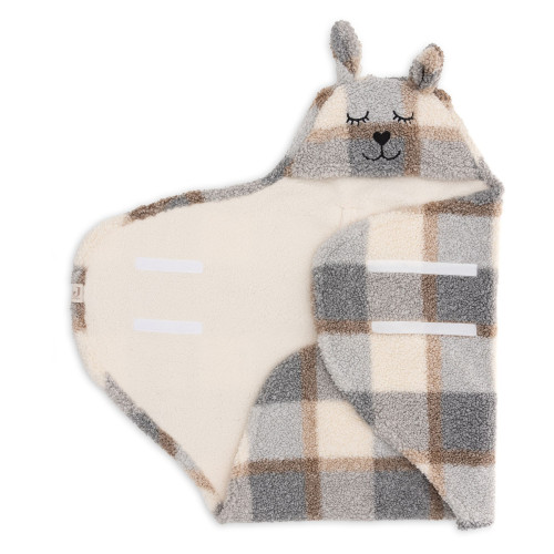 Jollein Wrap Blanket Bunny - Check - Boucle
