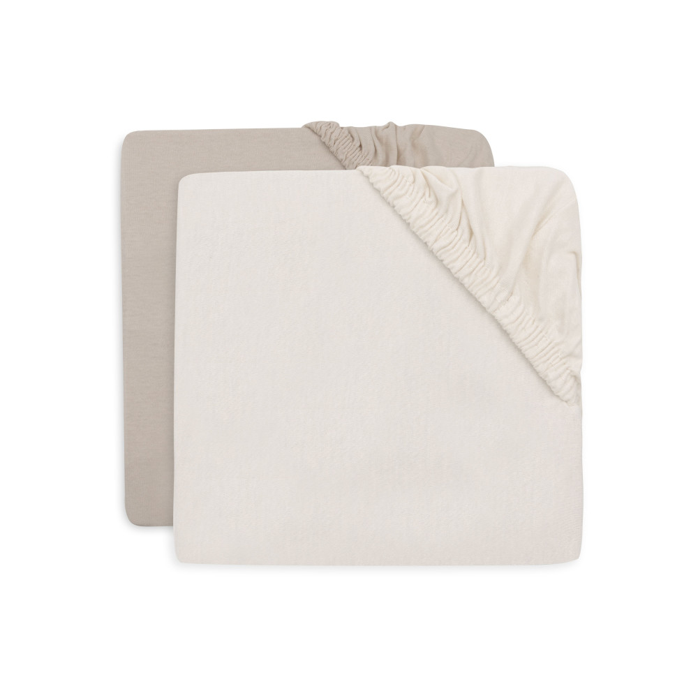 Fitted Sheet Jersey 60x120cm Oatmeal/Sand (2pack)
