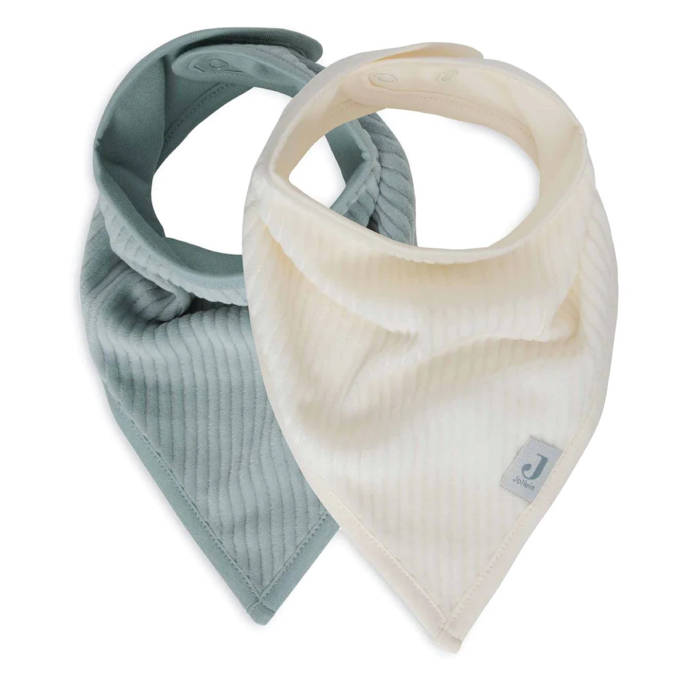 Jollein Bib Bandana Velvet Rib - Sea Green (2pack)