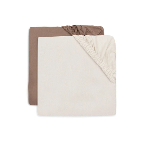 Palagu komplekts Ar Gumiju Jersey 60x120cm Jollein  Milky Coffee/Ivory (2gab)