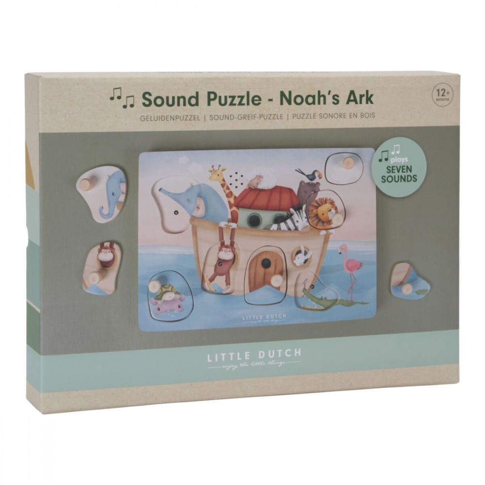 Little Dutch wooden sound puzzle ´Noah´s Ark´ Skanošā koka puzle