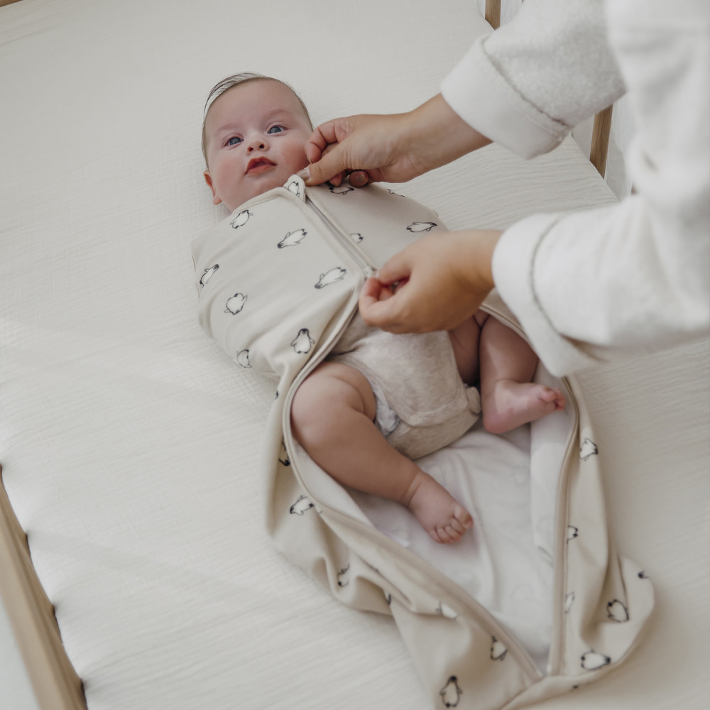 Cocoon Swaddle Bag Penguin - sand - 70cm - 0.3 TOG