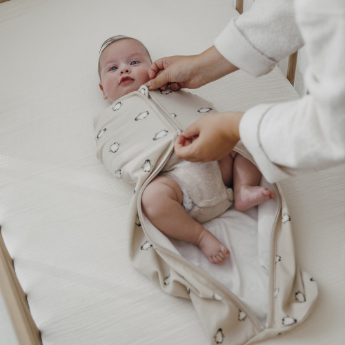 Cocoon Swaddle Bag Penguin - sand - 70cm - 0.3 TOG