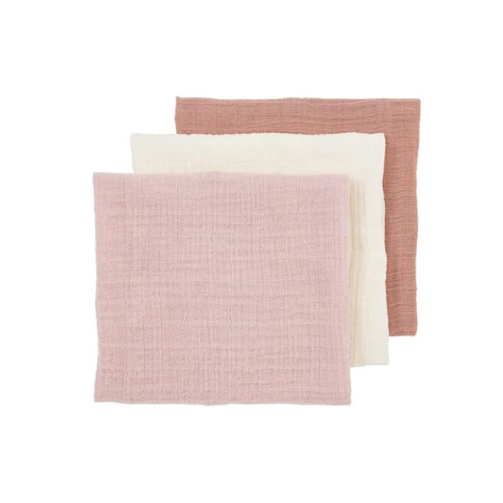 Meyco Baby Комплект муслиновых пеленок Pre-washed soft rose/rose/naturel 70x70 cm - 3 шт. Meyco Baby Комплект муслиновых пеленок Pre-washed soft rose/rose/naturel 70x70 cm - 3 шт.