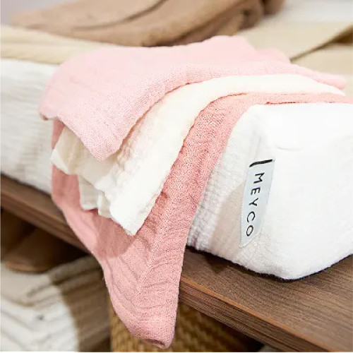 Meyco Baby Комплект муслиновых пеленок Pre-washed soft rose/rose/naturel 70x70 cm - 3 шт.