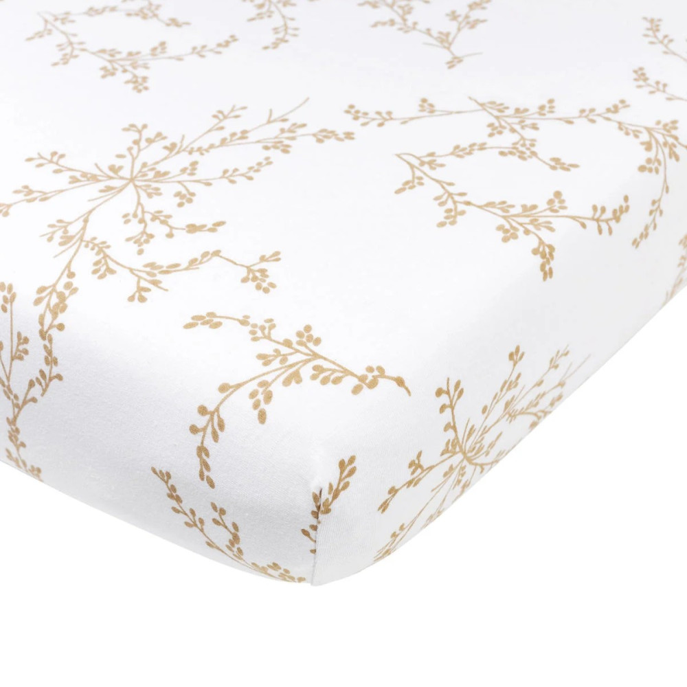 40/50x80/90cm Palags ar gumiju Meyco Baby - Branches Sand