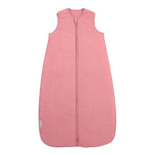 Sleeping bag lined pre-washed muslin - Rose - 2.0 TOG