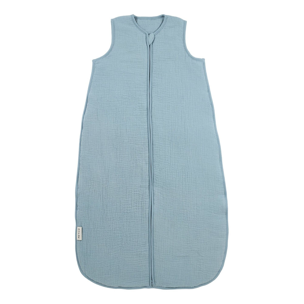 Sleeping bag lined pre-washed muslin - Jeans Blue - 2.0 TOG