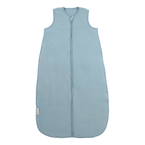 Sleeping bag lined pre-washed muslin - Jeans Blue - 2.0 TOG