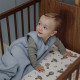Sleeping bag lined pre-washed muslin - Jeans Blue - 2.0 TOG