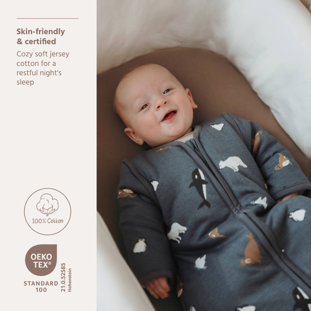Meyco Baby guļammaiss ar noņemamām piedurknēm interlock jersey - Arctic 60cm  2.5 TOG