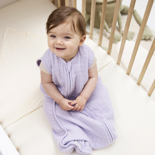 Meyco Baby спальный мешок 60cm pre-washed muslin - Lavender - 0.5 TOG