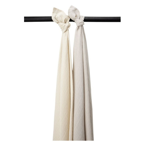 Komplekts no 2 muslīna autiniem 120x120cm Meyco Baby Pre-washed Soft sand/Greige