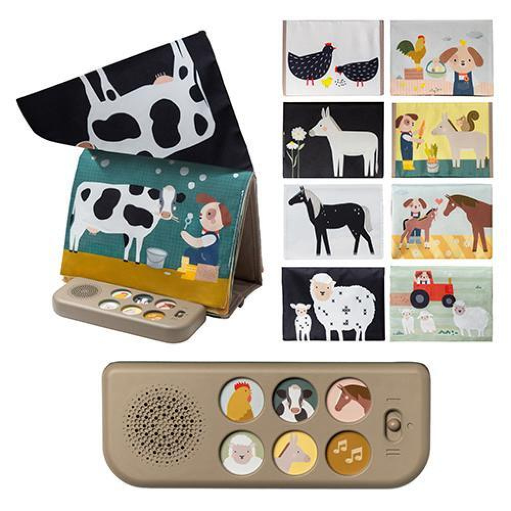 Taf Toys mīkstā grāmatiņa Farm Musical Tummy Time Book