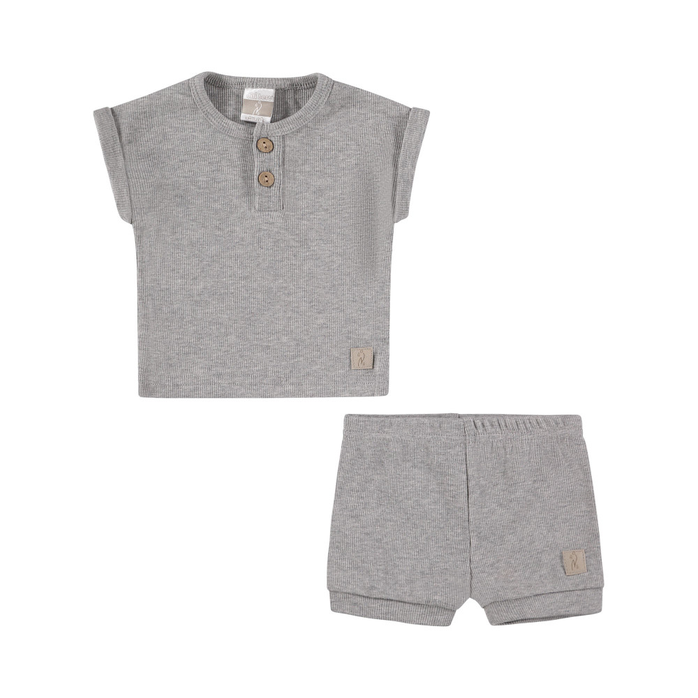 Komplekts Ribbed Organic Cotton Set Tshirt+Trousers