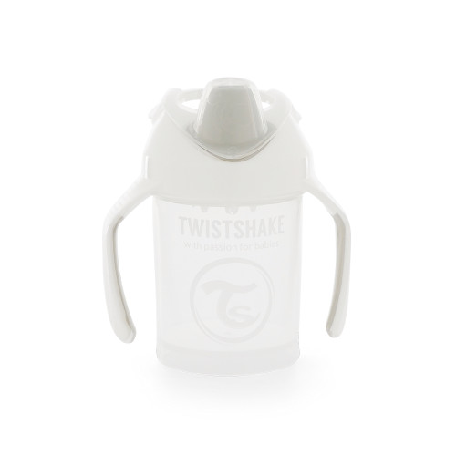 Twistshake krūzīte ar rokturiem balta, 230ml, 4+mēn.