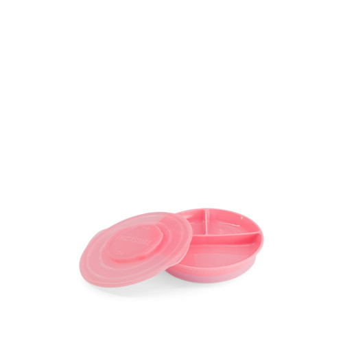 Twistshake šķīvis ar nodalījumiem rozā, 6+mēn.