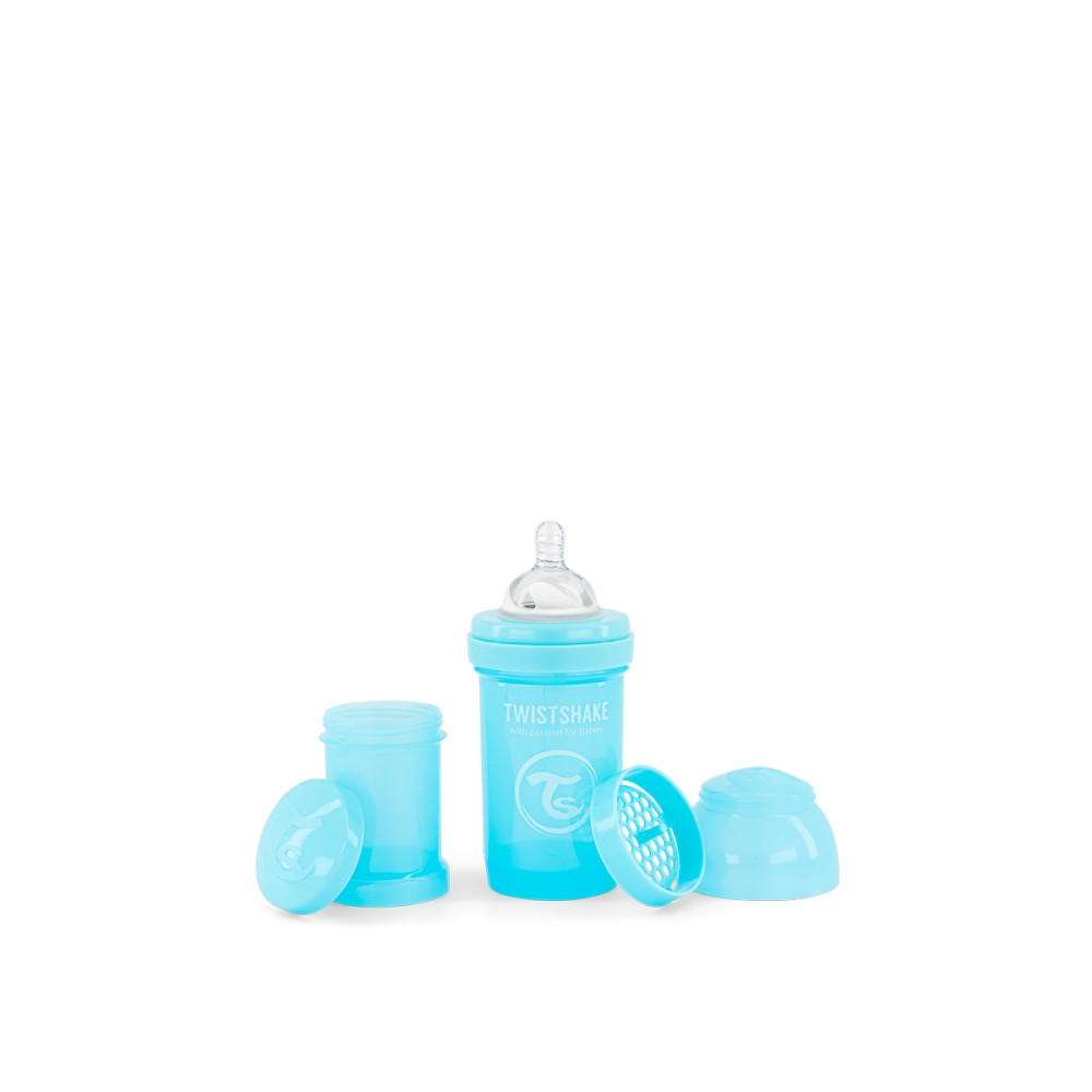 Twistshake pretkoliku pudelīte 180ml, gaiši zila Twistshake pretkoliku pudelīte 180ml, gaiši zila