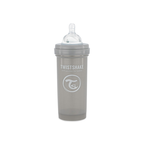 Twistshake pretkoliku pudelīte 260ml, pelēka