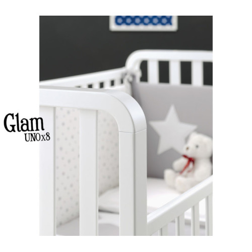 Azzurra bērnu gultiņa transformeris Glam 1in8 White