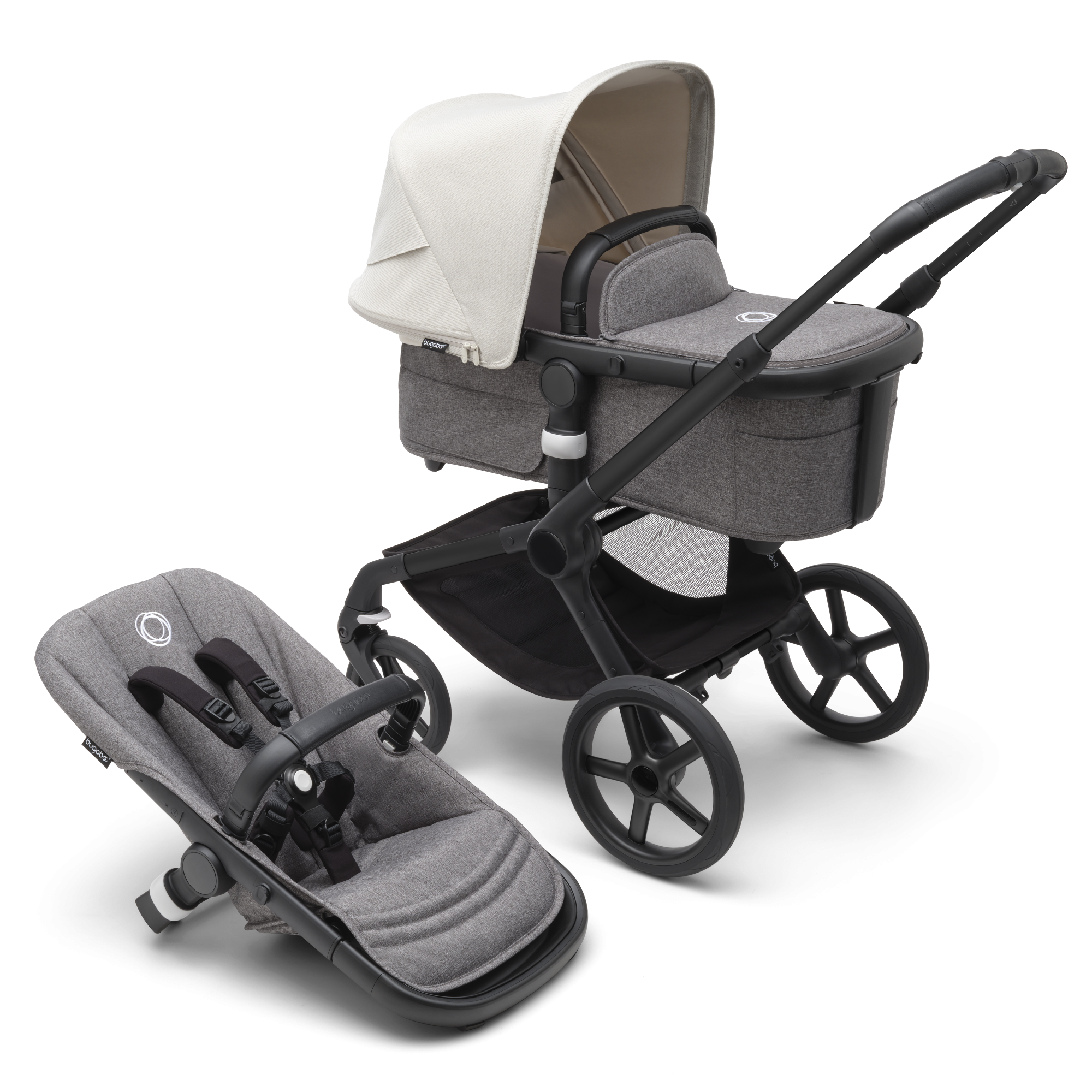 Bugaboo Rati Bugaboo Fox 5 rati Black/Grey Melange/Misty White - 101700