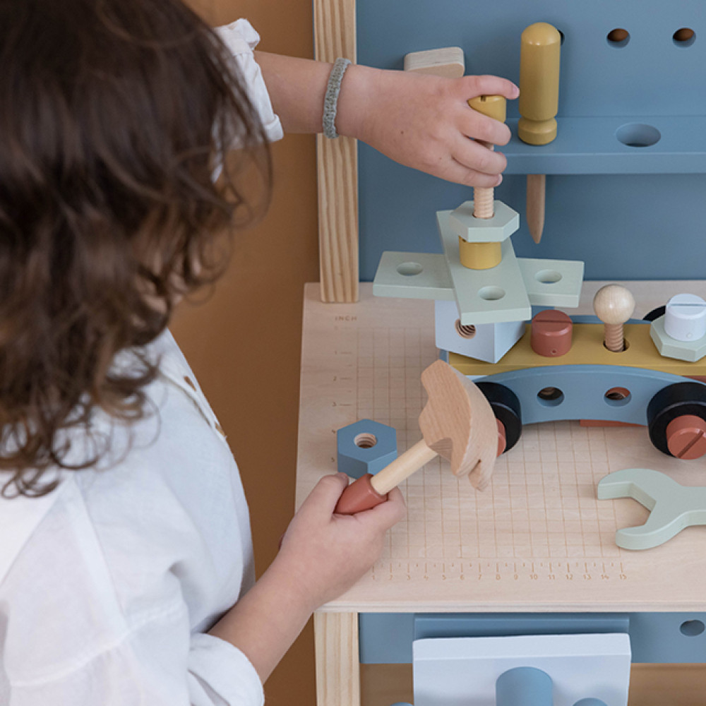 Bērnu darba rīku galds ar instrumentiem, Little Dutch Workbench