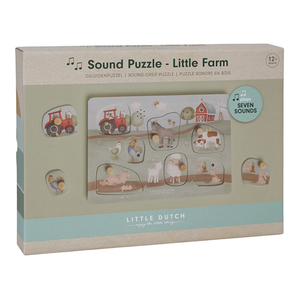 Little Dutch wooden sound puzzle ´Little Farm´ Skanošā koka puzle