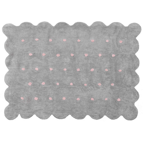 Aratextil Cookie gris/rosa mazgājamais paklājs no 100% kokvilnas
