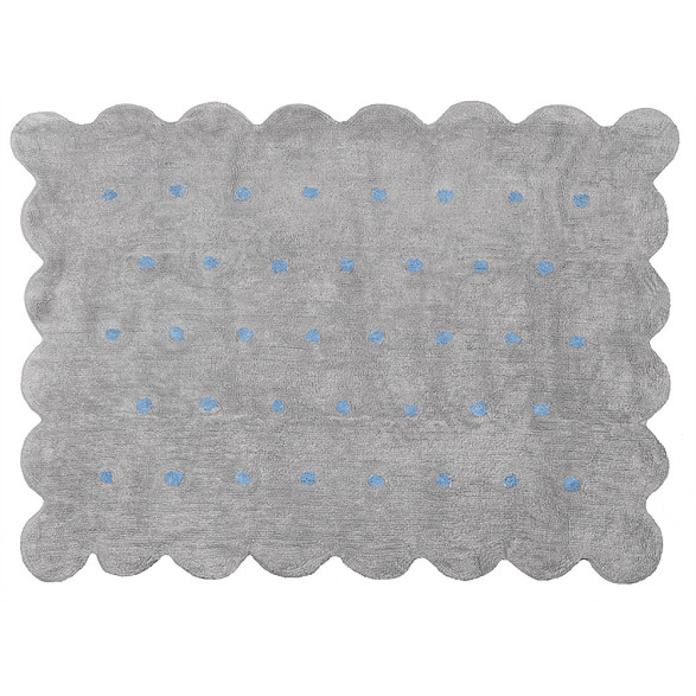 Aratextil Cookie gris/celeste mazgājamais paklājs no 100% kokvilnas