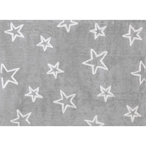 Aratextil Estrellas gris mazgājamais paklājs no 100% kokvilnas