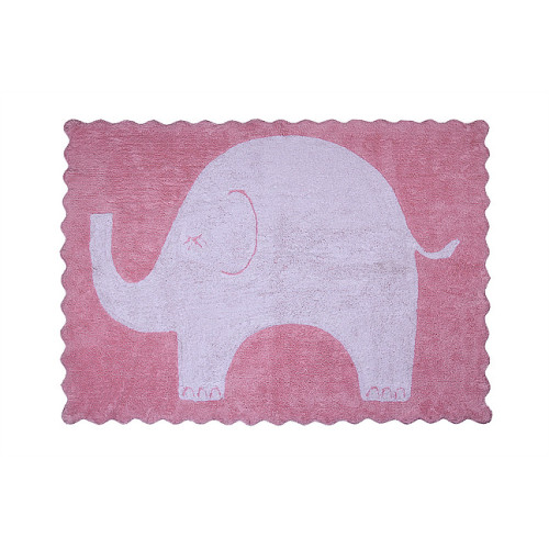 Aratextil Elefantino rosa mazgājamais paklājs no 100% kokvilnas