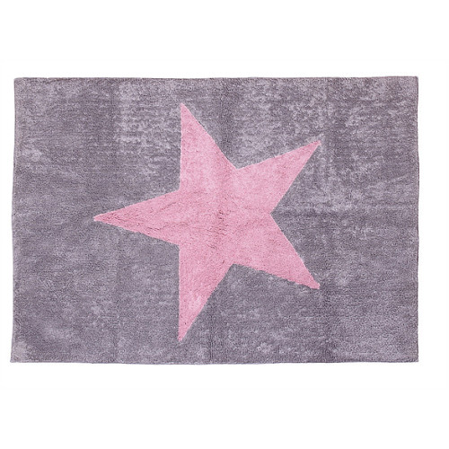 Aratextil Estela gris/rosa mazgājamais paklājs no 100% kokvilnas