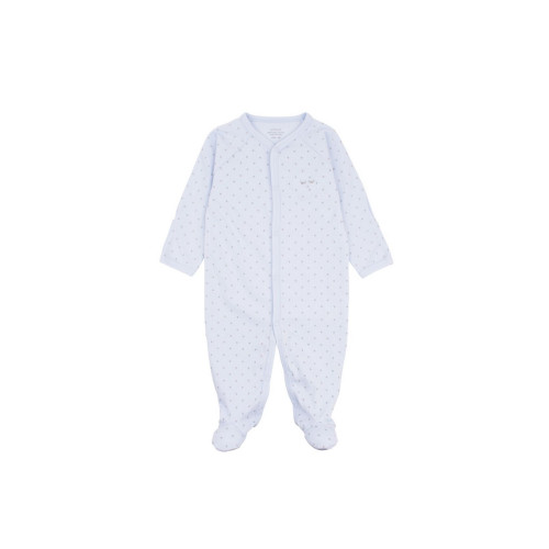 Livly Saturday simplicity footie white  blue silver dots bodijs