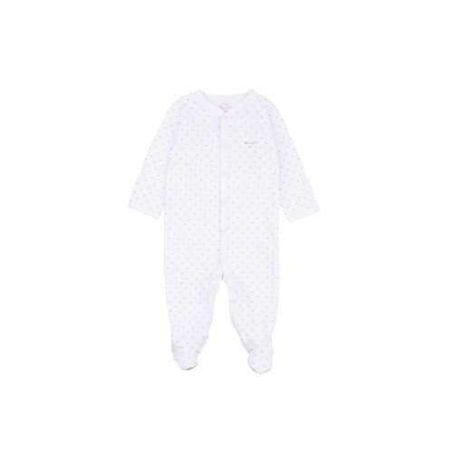 Livly Saturday simplicity footie white silver dots bodijs