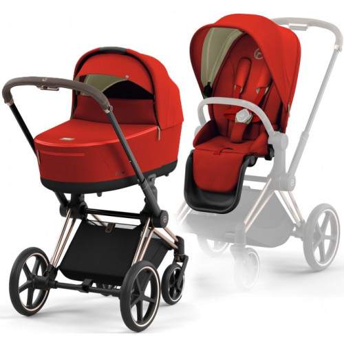 Cybex Priam ratu komplekts Autumn Gold V4 + Rose Gold rāmis 2-1