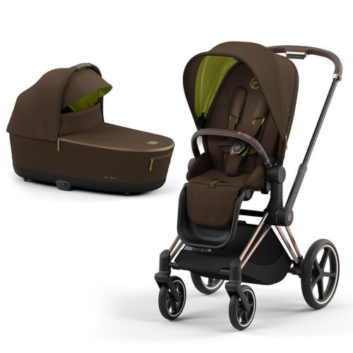 Cybex Priam ratu komplekts Khaki Green V4 + Rose Gold rāmis 2-1