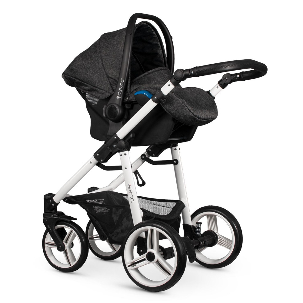 Venicci Soft Denim Black 2 in1 bērnu rati Venicci Soft Denim Black 2 in1 bērnu rati