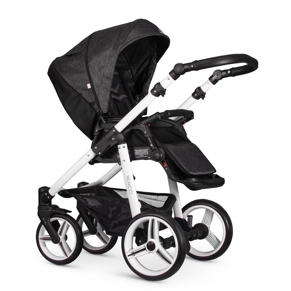 Venicci Soft Denim Black 2 in1 bērnu rati Venicci Soft Denim Black 2 in1 bērnu rati