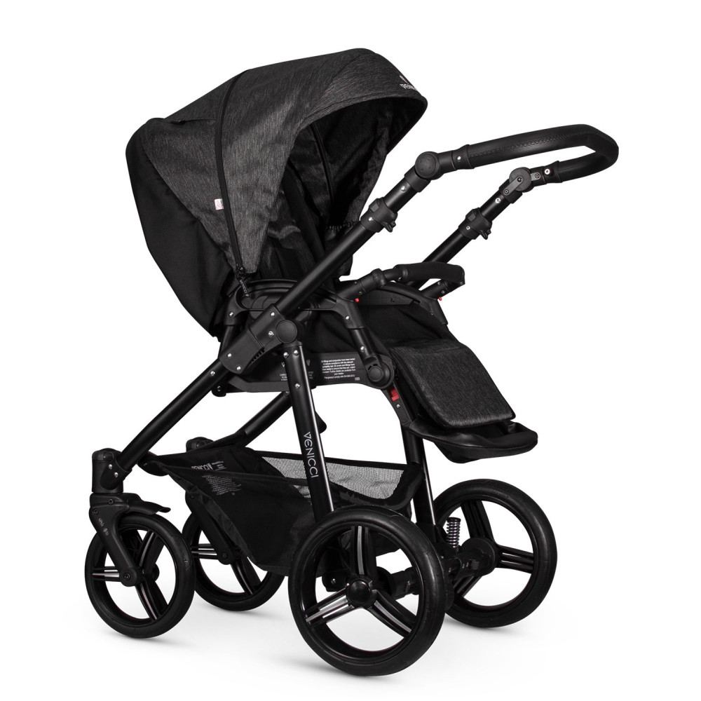 Venicci Soft Denim Black 2 in1 bērnu rati Venicci Soft Denim Black 2 in1 bērnu rati